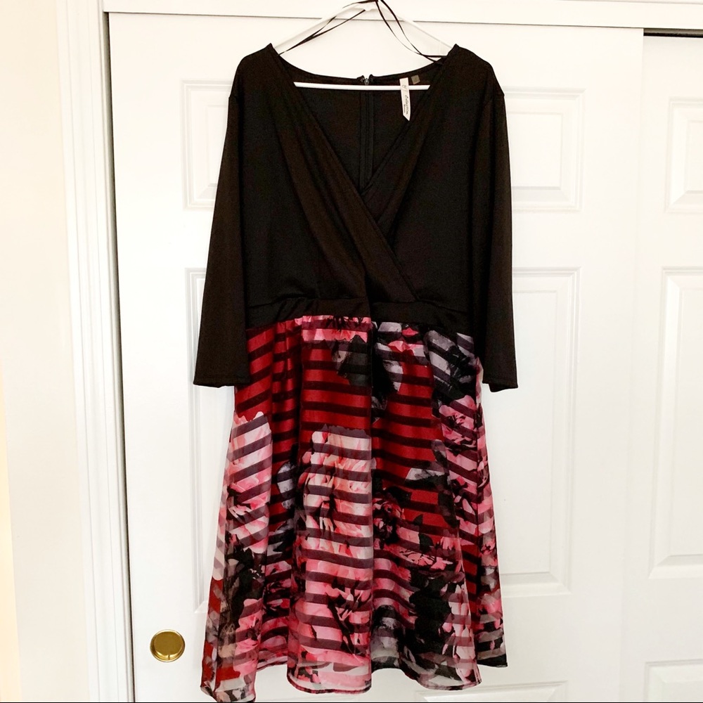 NY Collection Floral Wrap Dress 2X NWOT